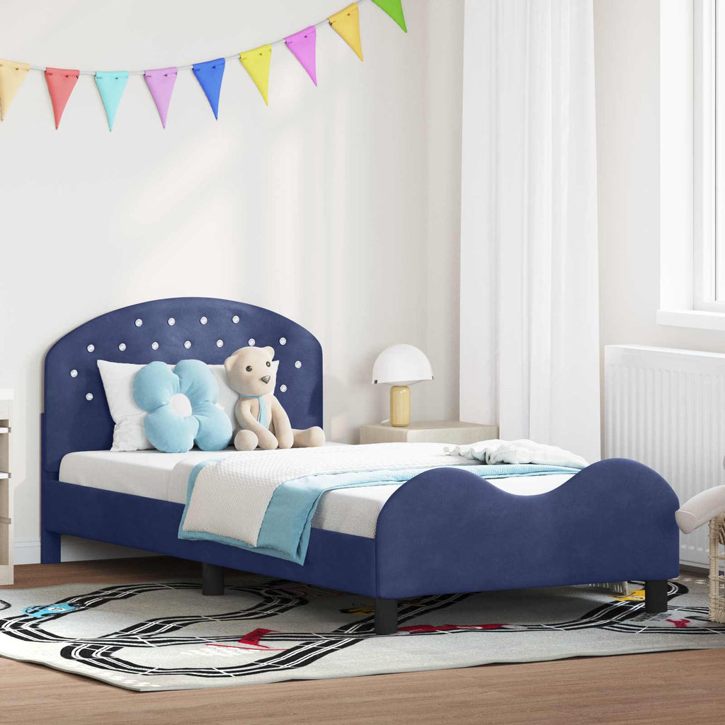 Cama para niños con cabecero Azul Policía 80 x 200 cm