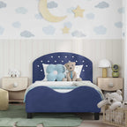 Cama para niños con cabecero Azul Policía 80 x 200 cm