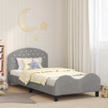 Cama para niños con cabecero Gris Claro 90 x 190 cm Terciopelo