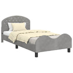 Cama para niños con cabecero Gris Claro 90 x 190 cm Terciopelo