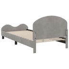 Cama para niños con cabecero Gris Claro 90 x 190 cm Terciopelo