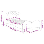 Cama para niños con cabecero Gris Claro 90 x 190 cm Terciopelo