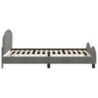 Cama para niños con cabecero Gris oscuro 90 x 190 cm Terciopelo