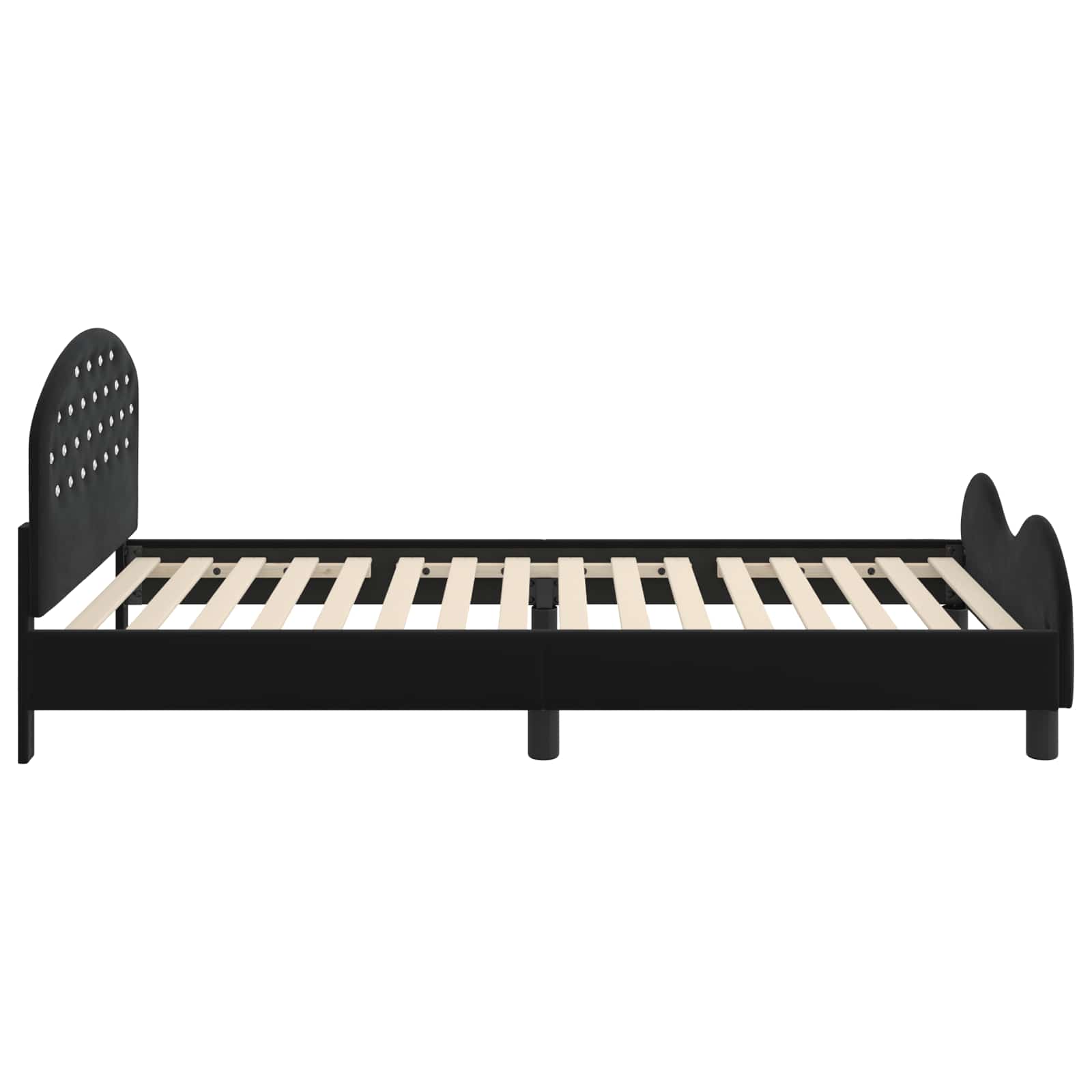 Cama para niños con cabecero Negro 90 x 190 cm Terciopelo