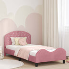 Cama para niños con cabecero Rosa 90 x 190 cm Terciopelo