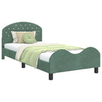 Cama para niños con cabecero Verde Mar 90 x 190 cm Terciopelo