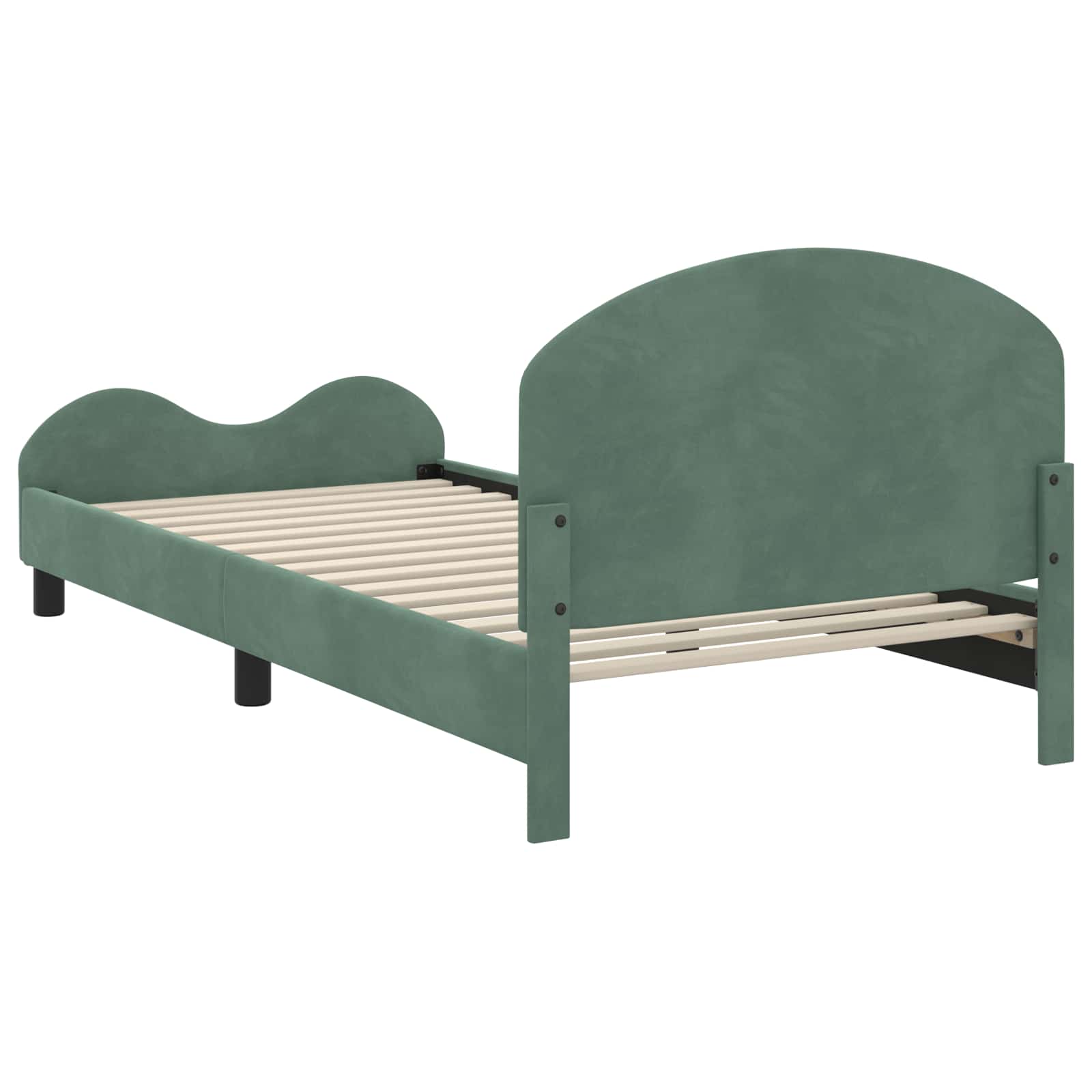 Cama para niños con cabecero Verde Mar 90 x 190 cm Terciopelo
