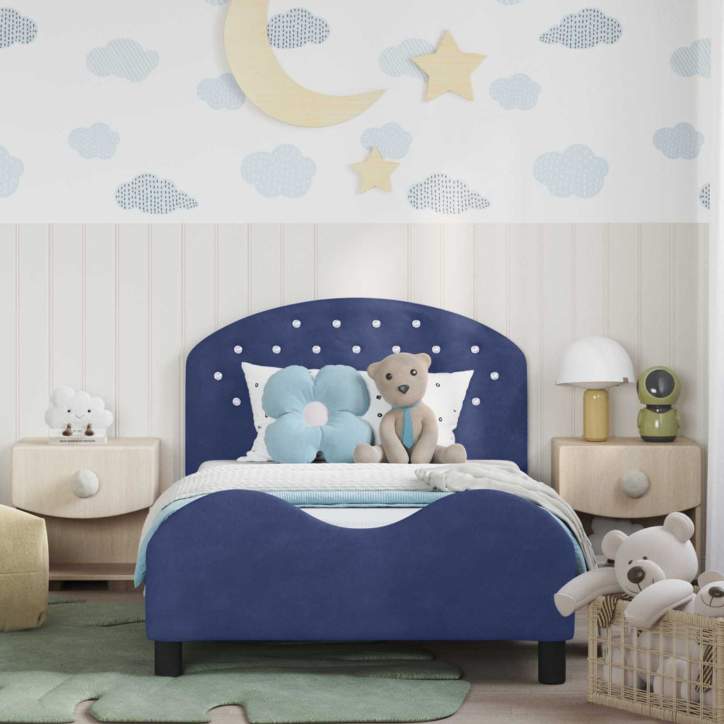 Cama para niños con cabecero Azul Policía 90 x 190 cm