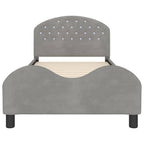Cama para niños con cabecero Gris Claro 90 x 200 cm Terciopelo