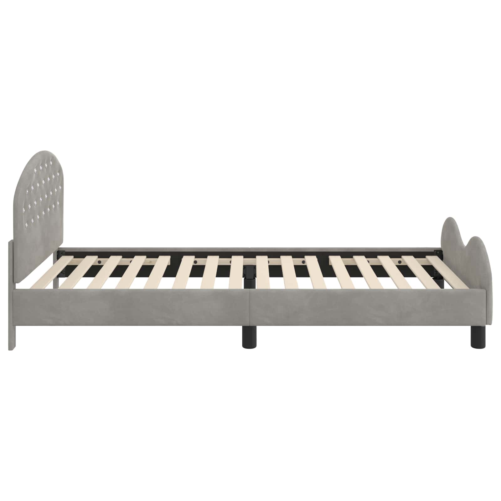 Cama para niños con cabecero Gris Claro 90 x 200 cm Terciopelo