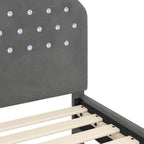 Cama para niños con cabecero Gris oscuro 90 x 200 cm Terciopelo