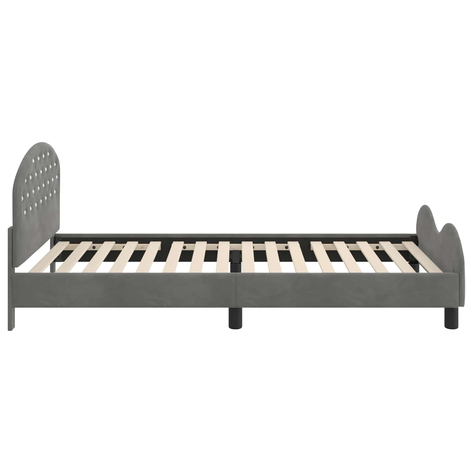 Cama para niños con cabecero Gris oscuro 90 x 200 cm Terciopelo