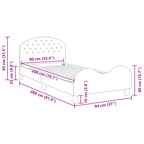 Cama para niños con cabecero Gris oscuro 90 x 200 cm Terciopelo