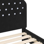 Cama para niños con cabecero Negro 90 x 200 cm Terciopelo