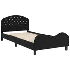 Cama para niños con cabecero Negro 90 x 200 cm Terciopelo