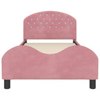 Cama para niños con cabecero Rosa 90 x 200 cm Terciopelo