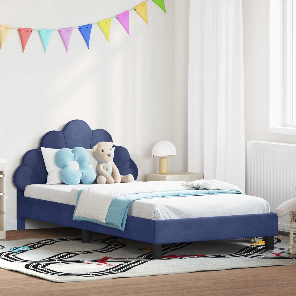 Cama para niños con cabecero Azul Policía 80 x 200 cm