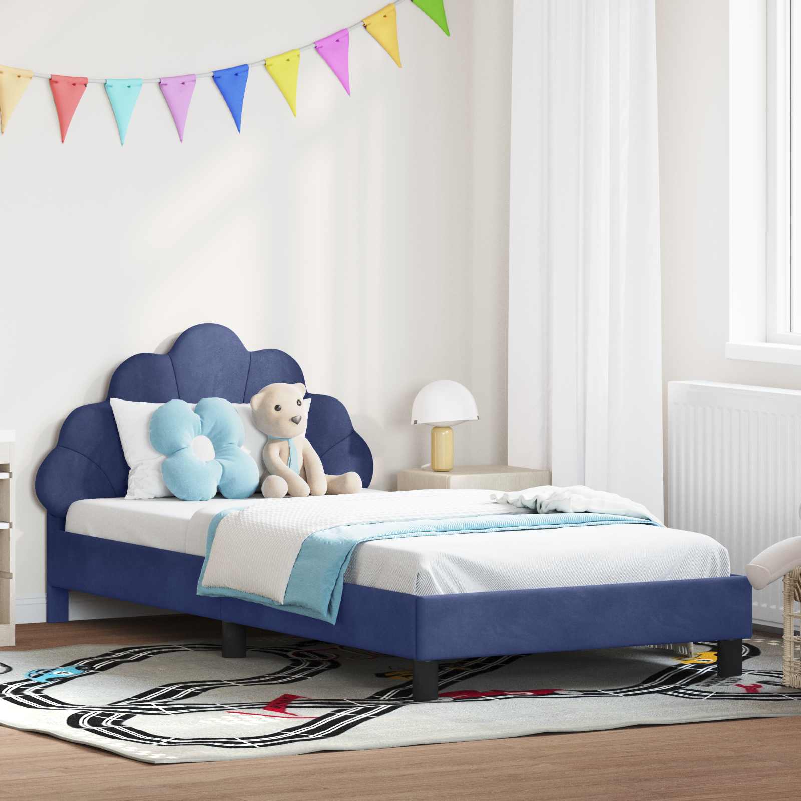 Cama para niños con cabecero Azul Policía 80 x 200 cm