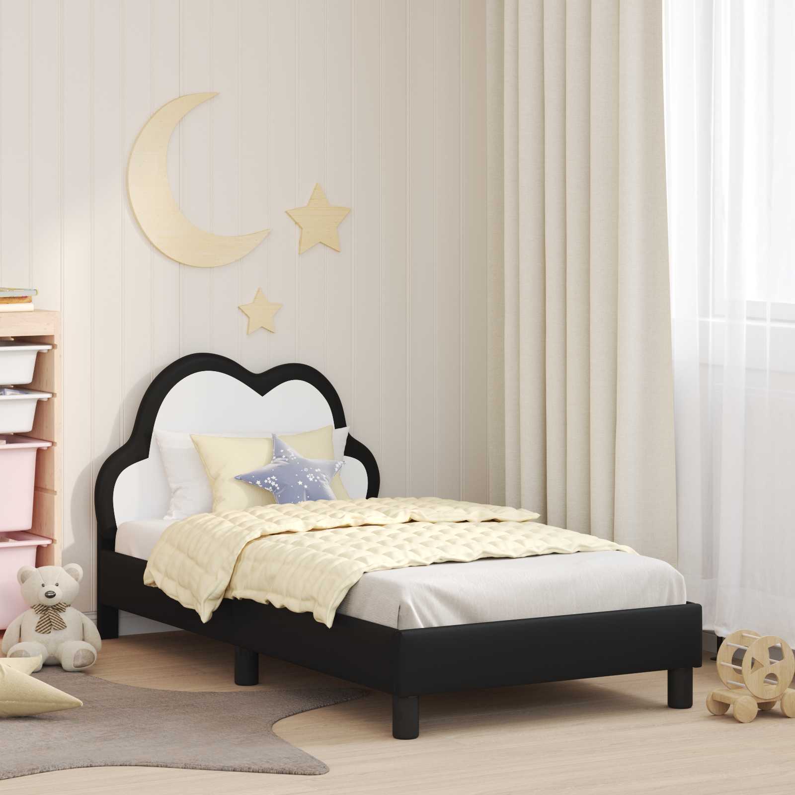 Children's bed with blue headboard 80 x 200 cm PU