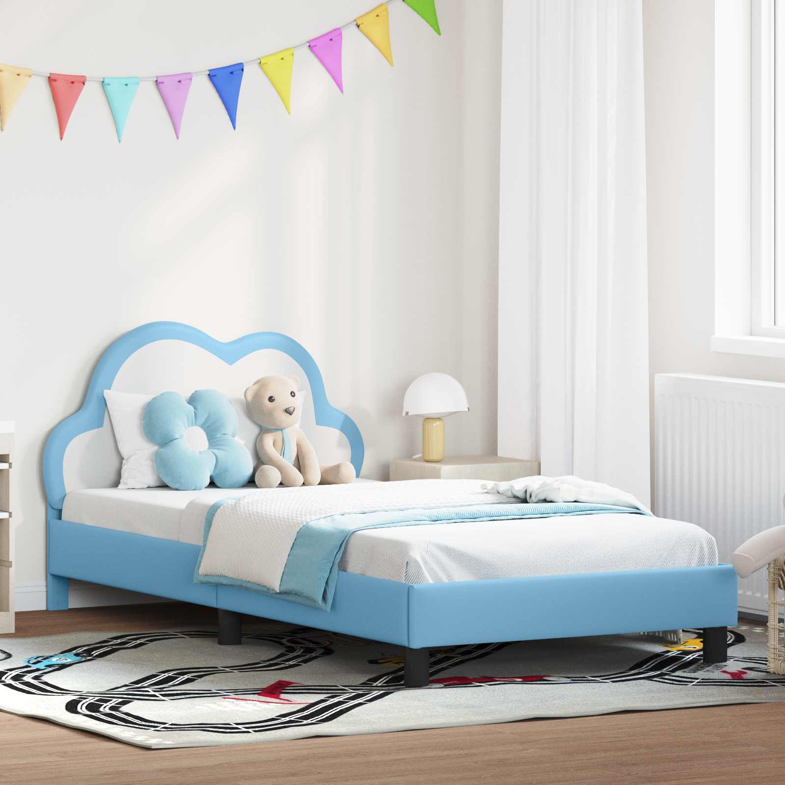 Cama para niños con cabecero Azul 80 x 200 cm PU