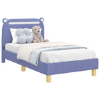 Cama para niños con cabecero Azul jeans 80 x 160 cm Tela