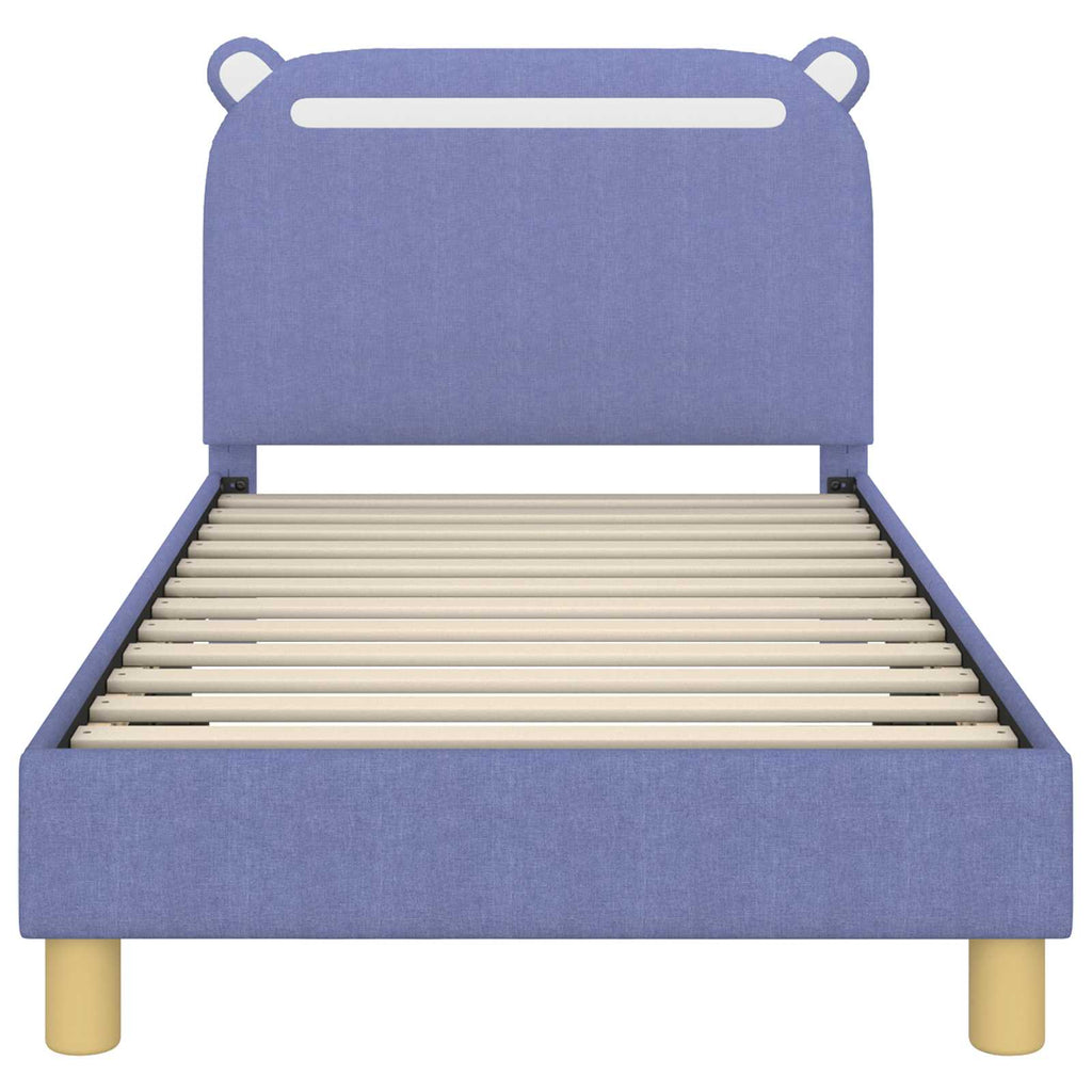 Cama para niños con cabecero Azul jeans 80 x 160 cm Tela