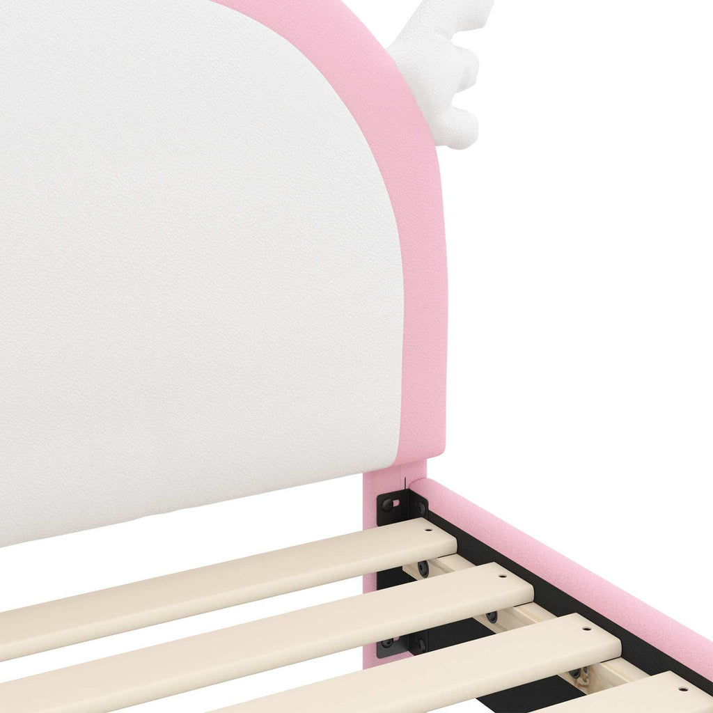 Cama para niños con cabecero Rosa 80 x 160 cm PU