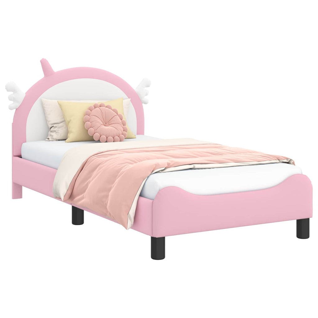 Cama para niños con cabecero Rosa 80 x 160 cm PU