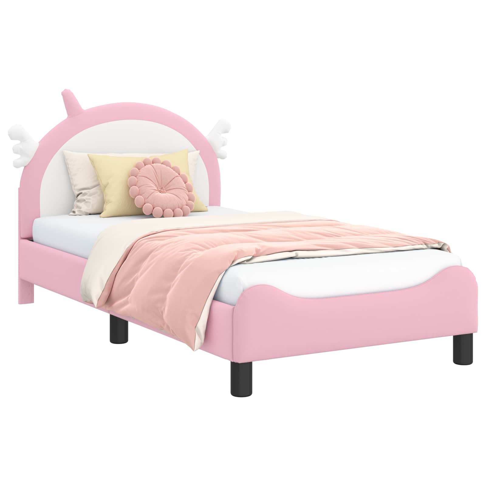 Cama para niños con cabecero Rosa 80 x 160 cm PU