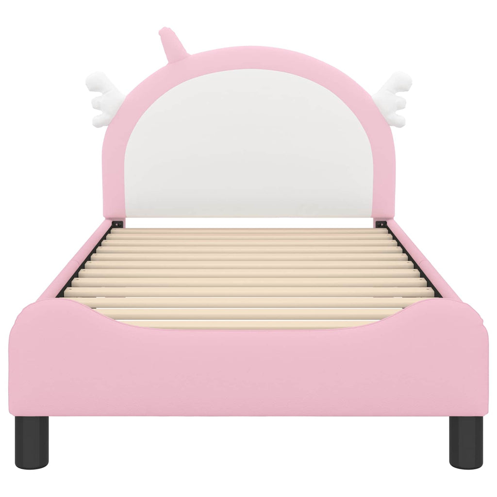 Cama para niños con cabecero Rosa 80 x 160 cm PU