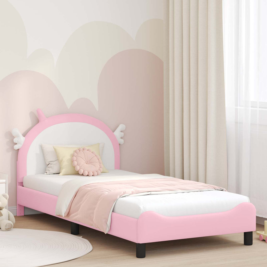 Cama para niños con cabecero Rosa 80 x 160 cm PU
