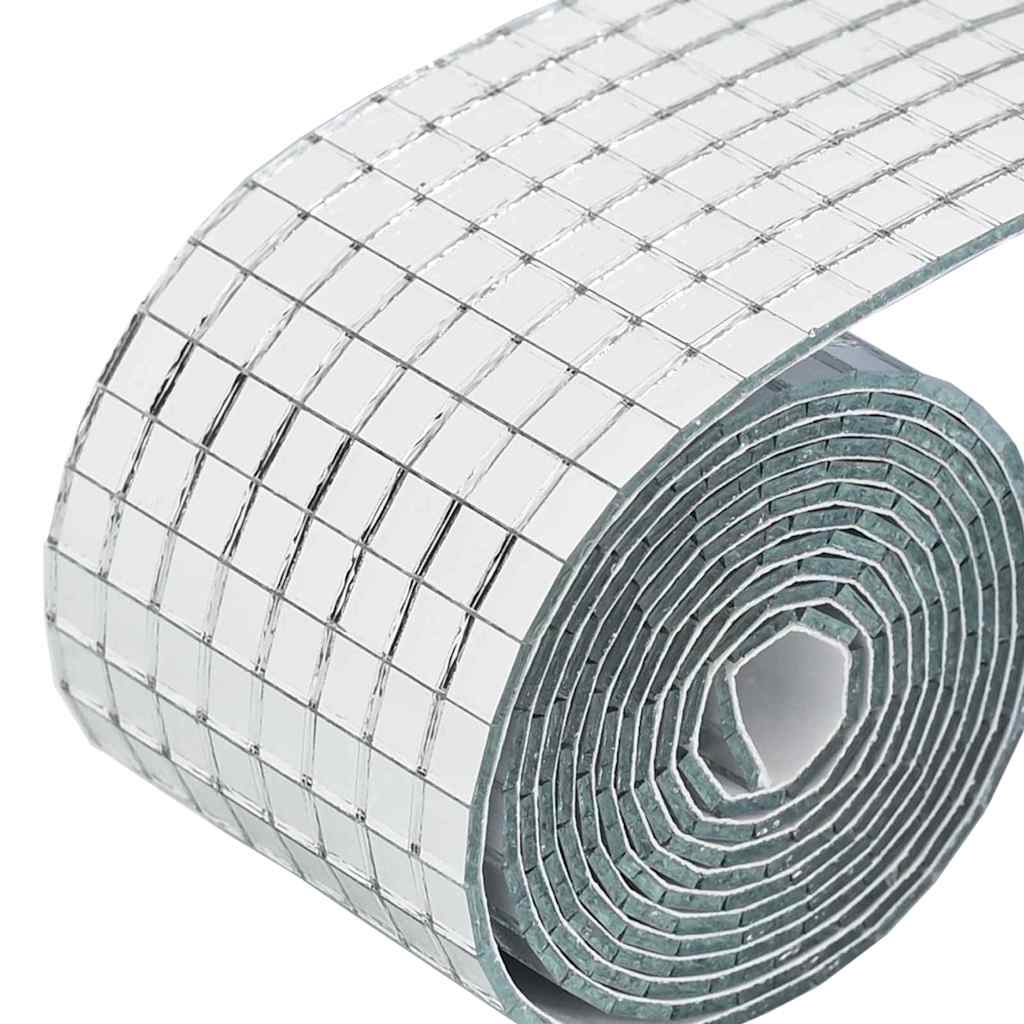 Azulejo de Espejo Mosaico 12 pcs Plateado 100 x 4 cm Cristal