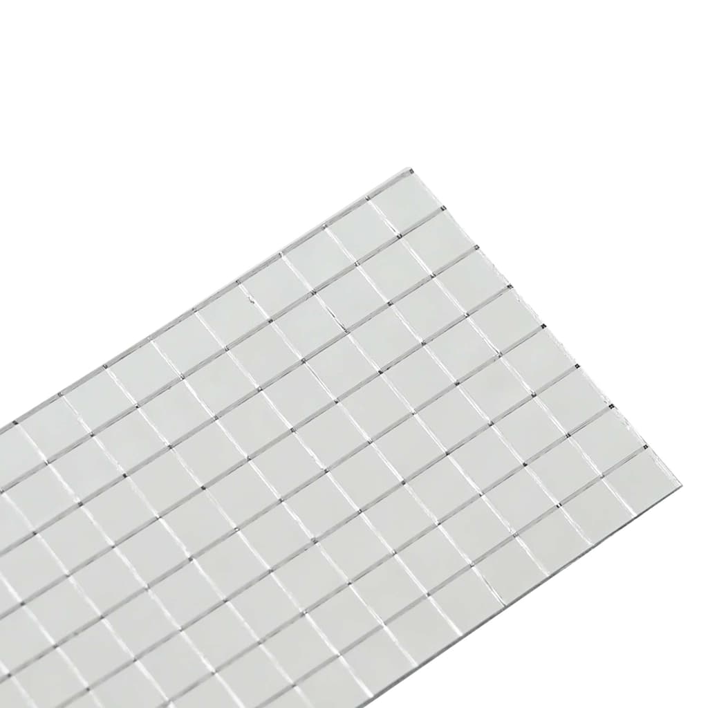 Azulejo de Espejo Mosaico 12 pcs Plateado 100 x 4 cm Cristal