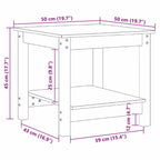 Mesa de Café Marrón cera 50 x 50 x 45 cm Madera maciza de pino
