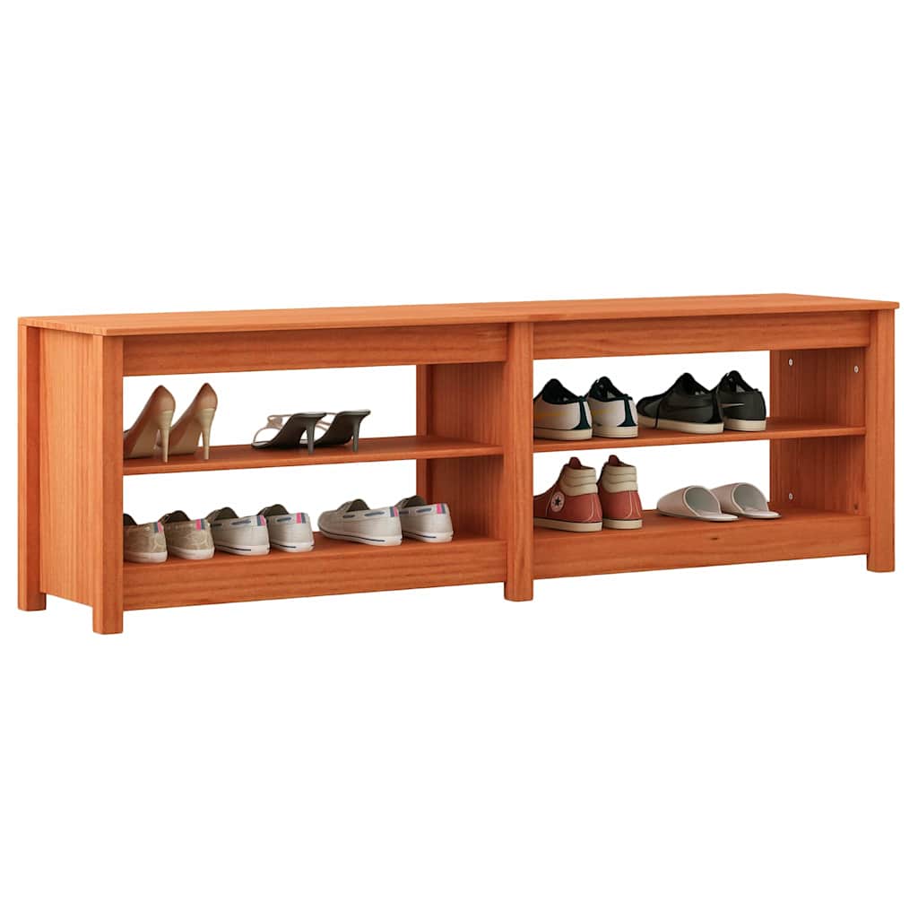 Banco para zapatos con estante Marrón cera 160 x 36,5 x 50 cm