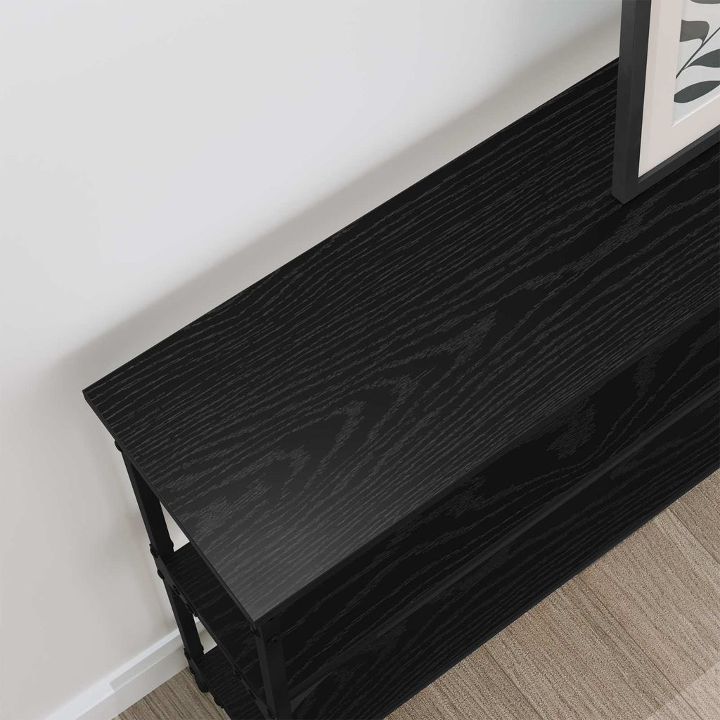 Mesa Consola con estante Roble negro 100 x 22,5 x 75 cm