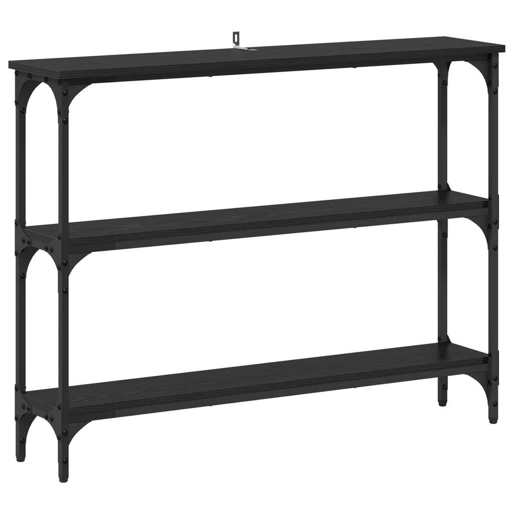 Mesa Consola con estante Roble negro 100 x 22,5 x 75 cm