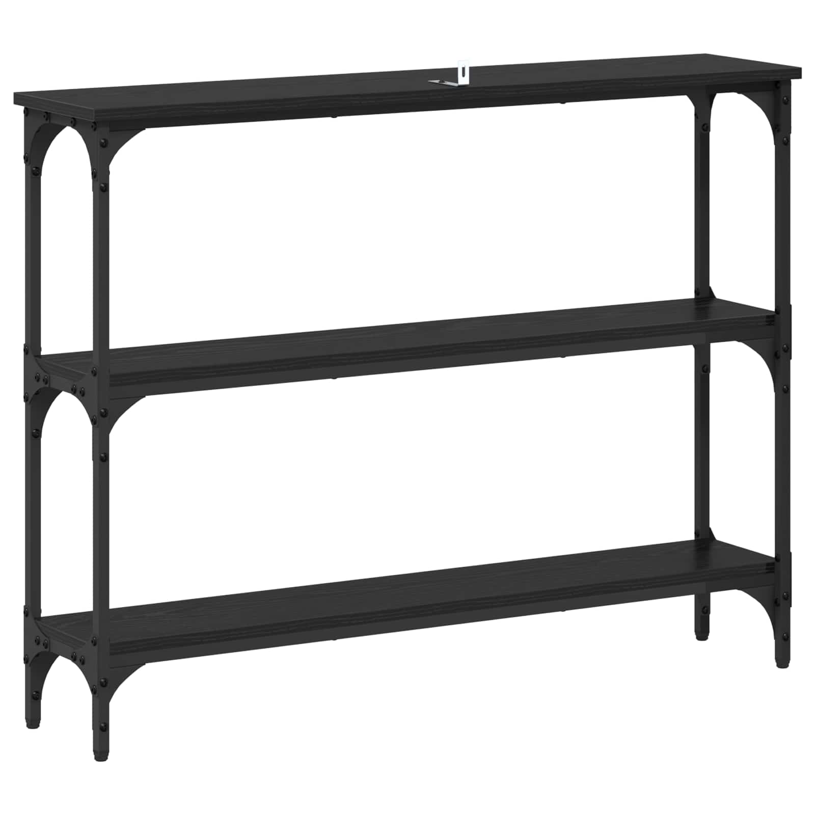Mesa Consola con estante Roble negro 100 x 22,5 x 75 cm
