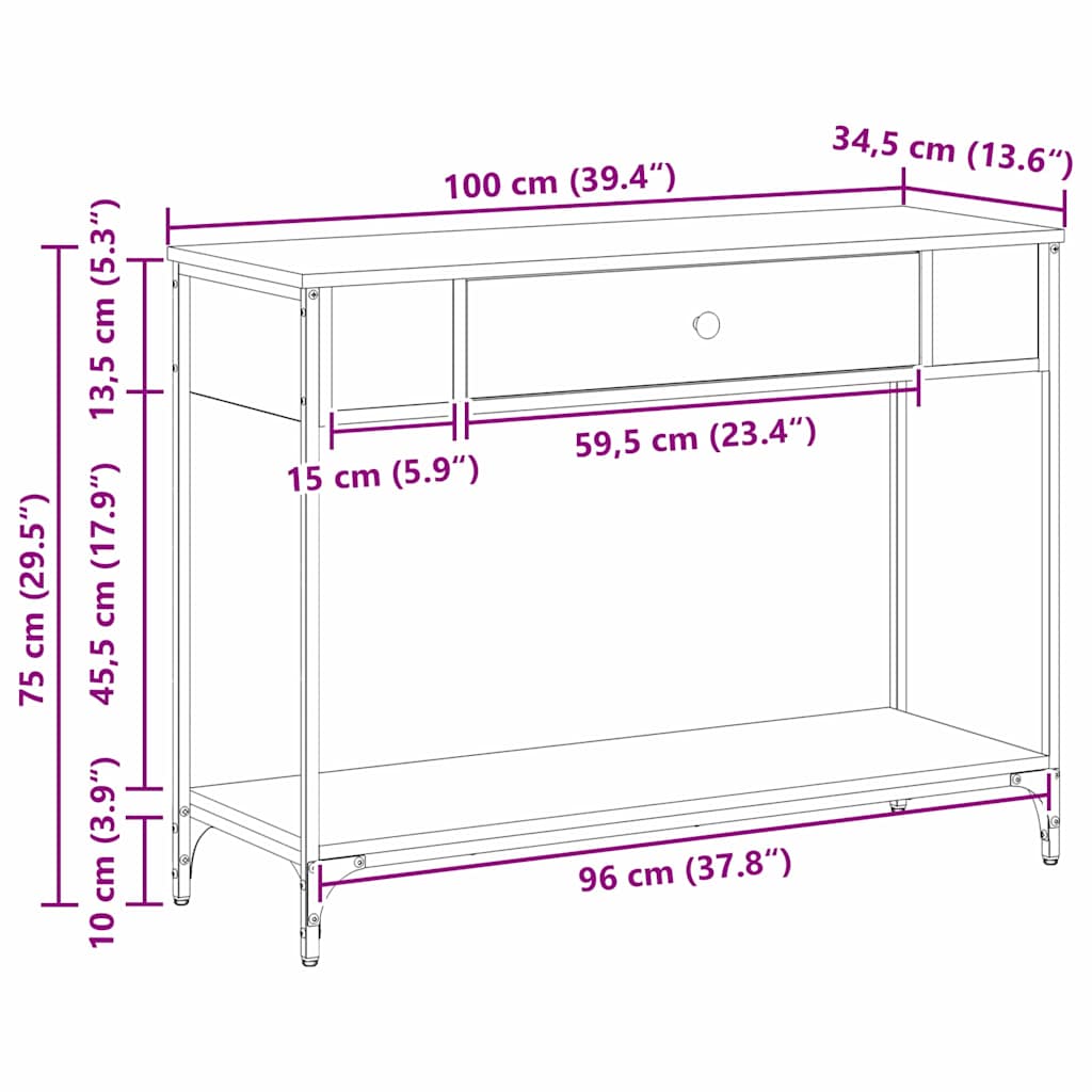 Mesa Consola Otro Madera vieja 100 x 34.5 x 75 cm