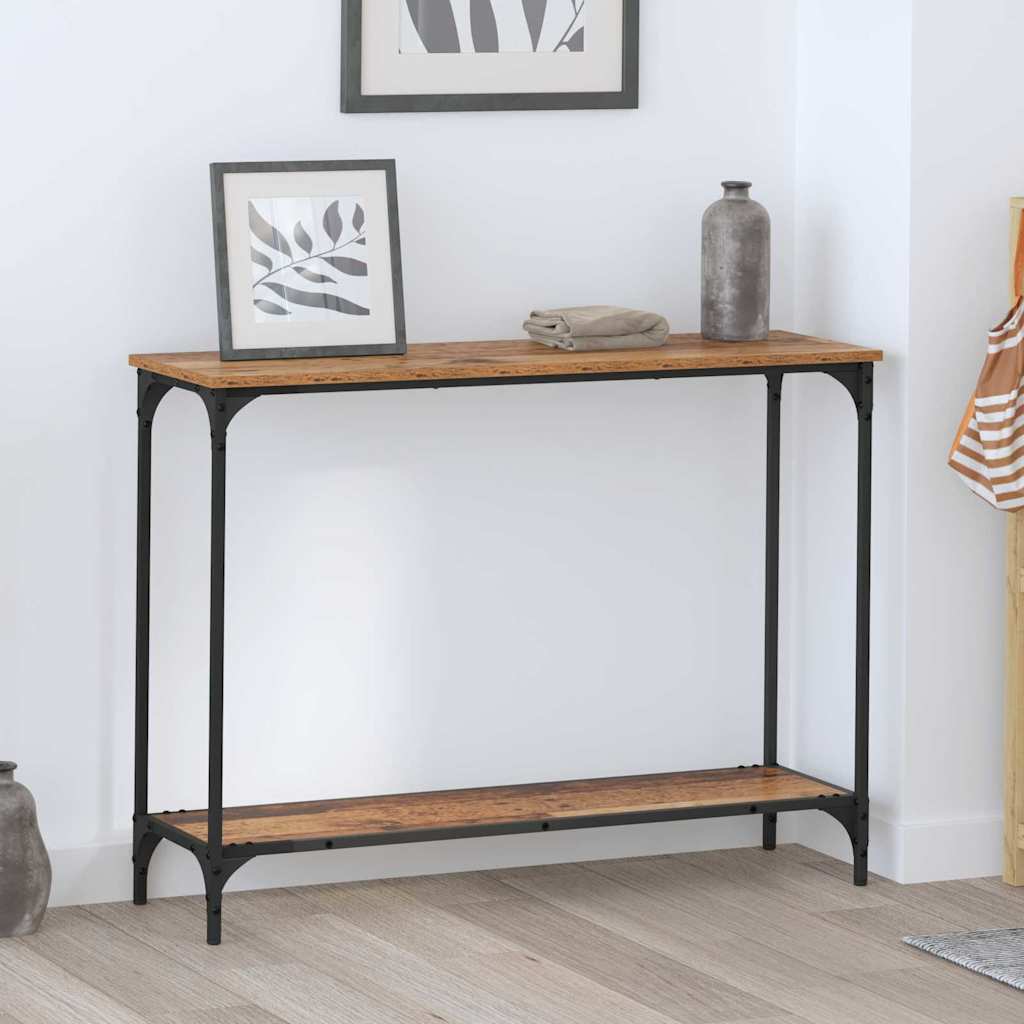 Mesa Consola con estante Madera vieja 101 x 30.5 x 75 cm