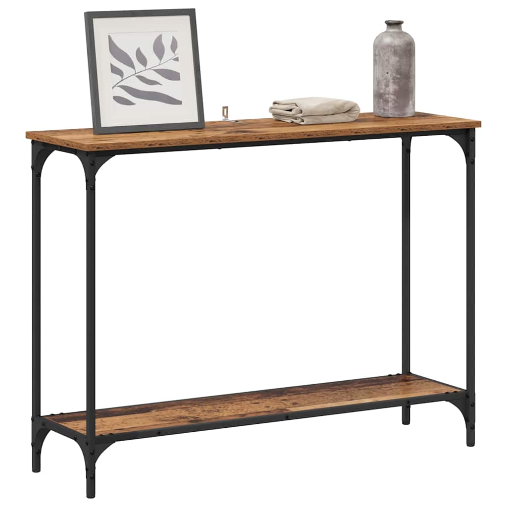 Mesa Consola con estante Madera vieja 101 x 30.5 x 75 cm