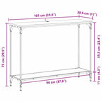 Mesa Consola con estante Madera vieja 101 x 30.5 x 75 cm