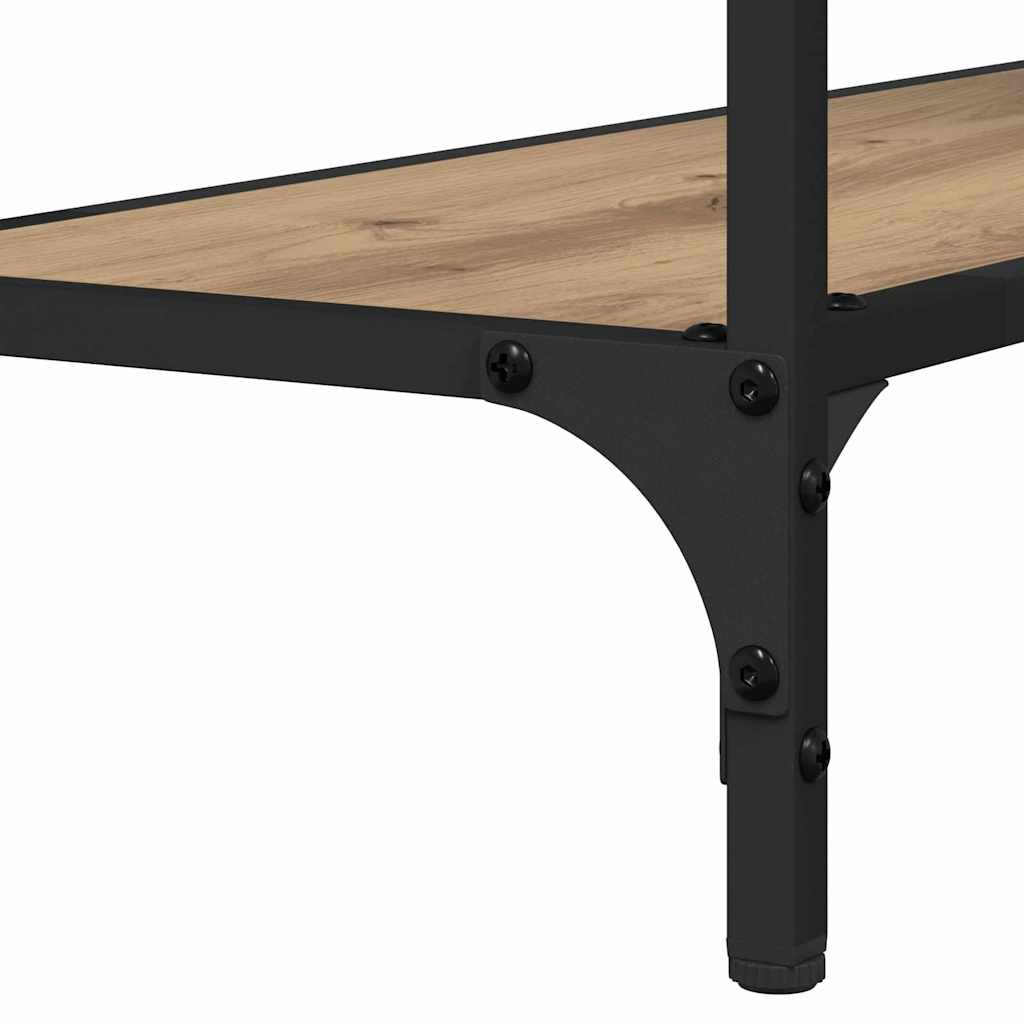 Mesa Consola con estante Roble artisan 101 x 30.5 x 75 cm