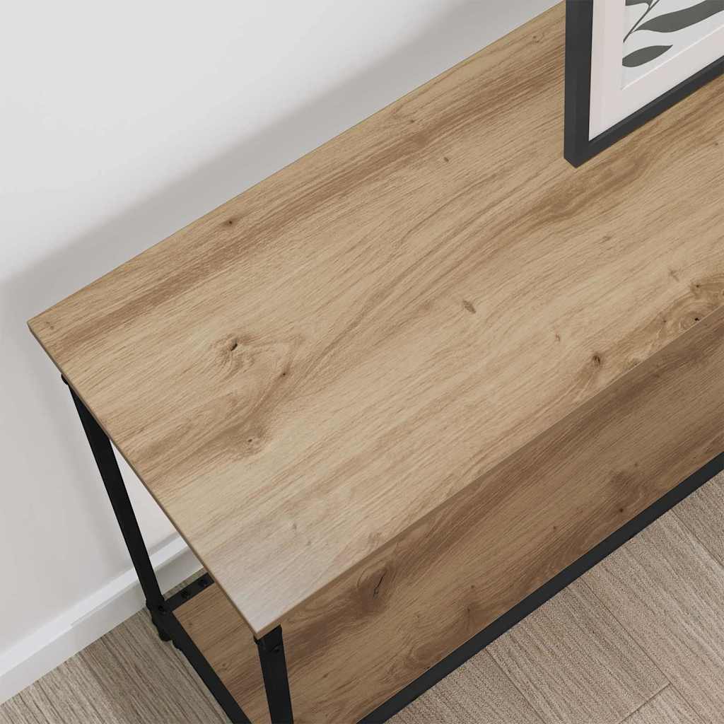 Mesa Consola con estante Roble artisan 101 x 30.5 x 75 cm