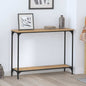 Mesa Consola con estante Roble artisan 101 x 30.5 x 75 cm