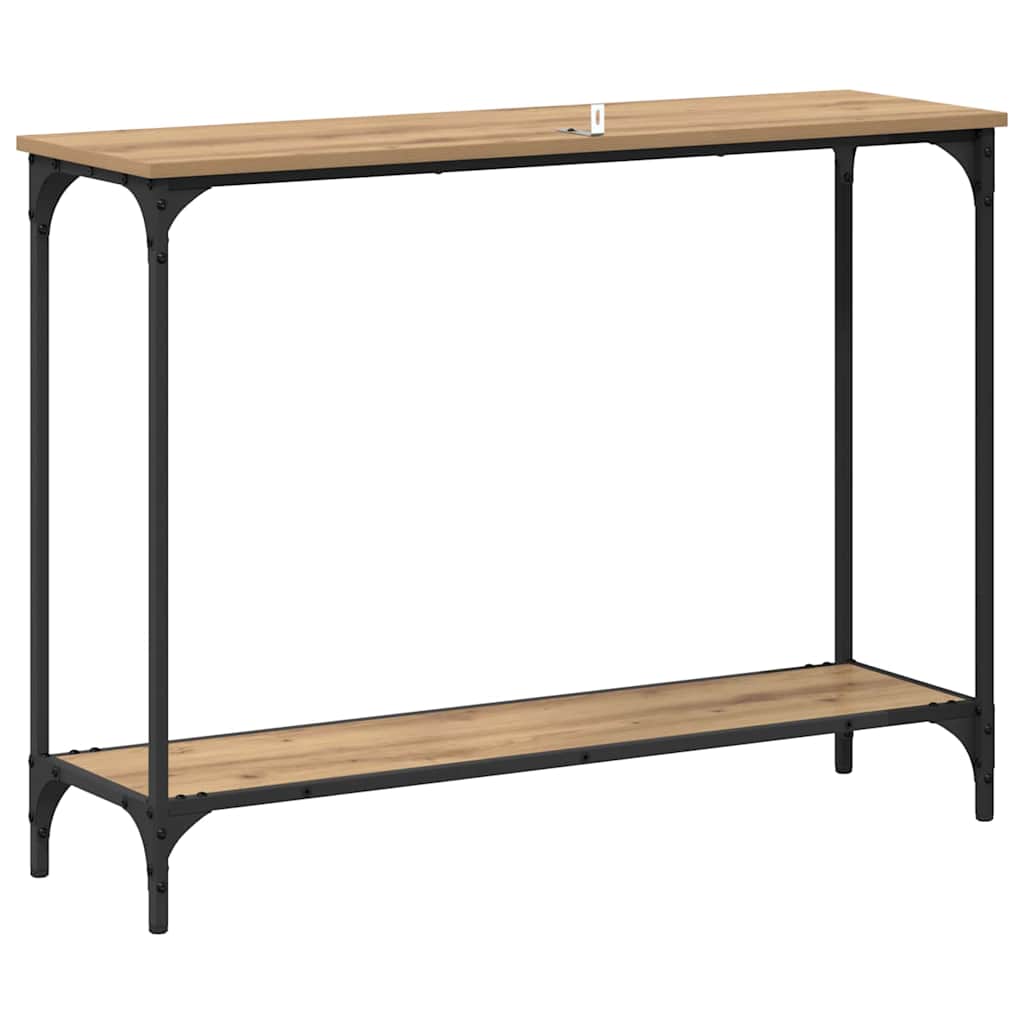 Mesa Consola con estante Roble artisan 101 x 30.5 x 75 cm