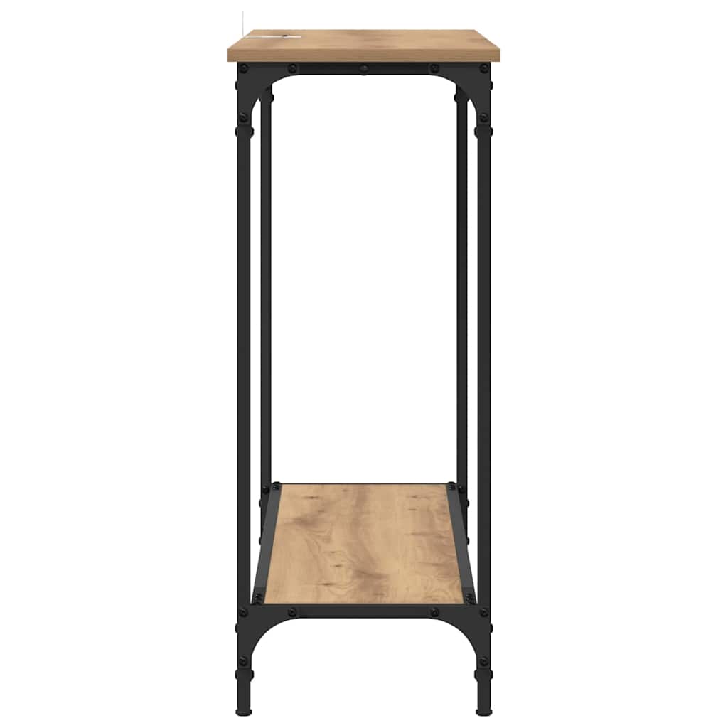 Mesa Consola con estante Roble artisan 101 x 30.5 x 75 cm