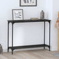 Console Table with Shelf Black Oak 101 x 30.5 x 75 cm