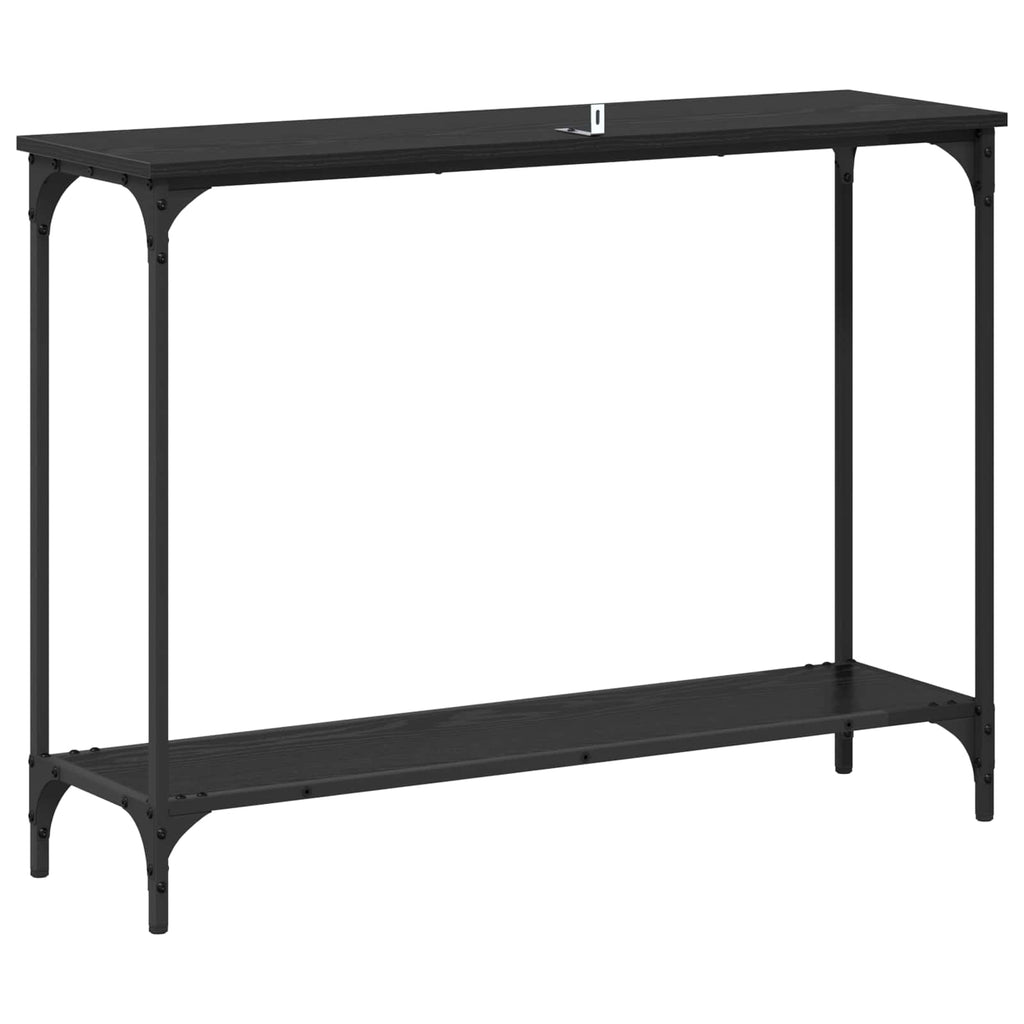 Mesa Consola con estante Roble negro 101 x 30.5 x 75 cm