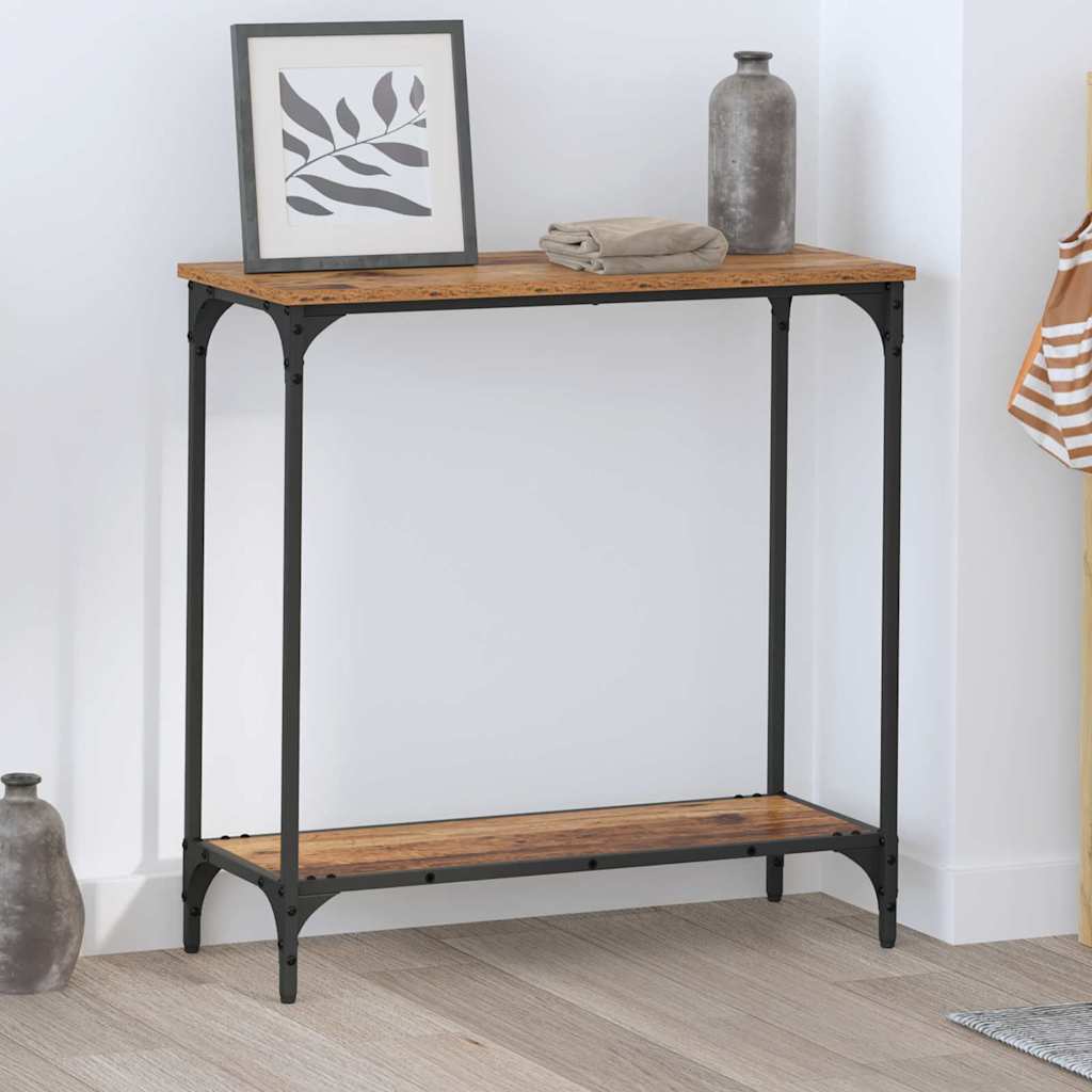 Mesa Consola con estante Madera vieja 75 x 30.5 x 75 cm